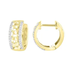 0.20cttw Diamond Hoop Earrings 10k Yellow Gold