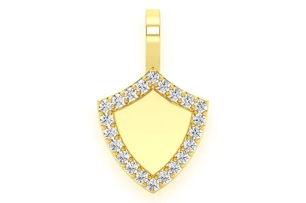 0.20CTW Engraveable Shield Diamond Pendant