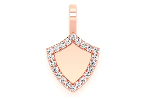 0.20CTW Engraveable Shield Diamond Pendant