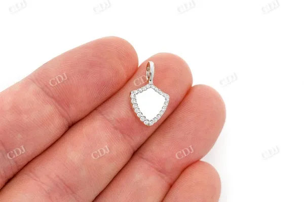 0.20CTW Engraveable Shield Diamond Pendant