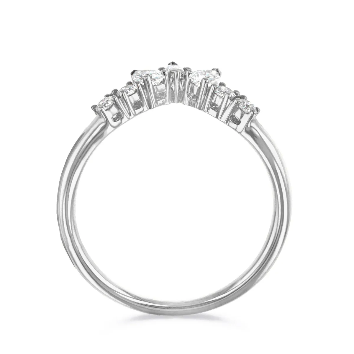 0.35ct Ailsa Pear and Round Cut Diamond Tiara Ring | Platinum