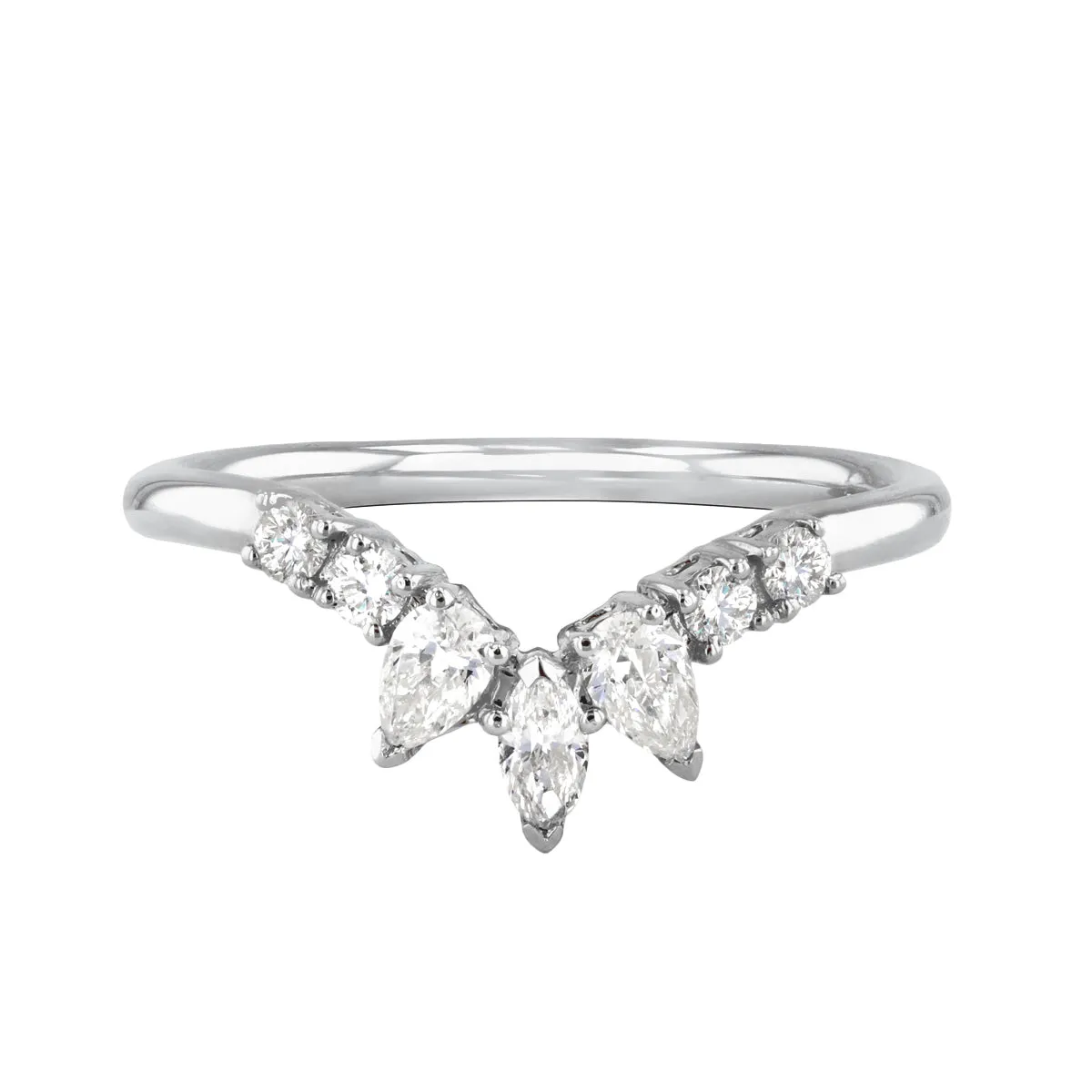 0.35ct Ailsa Pear and Round Cut Diamond Tiara Ring | Platinum