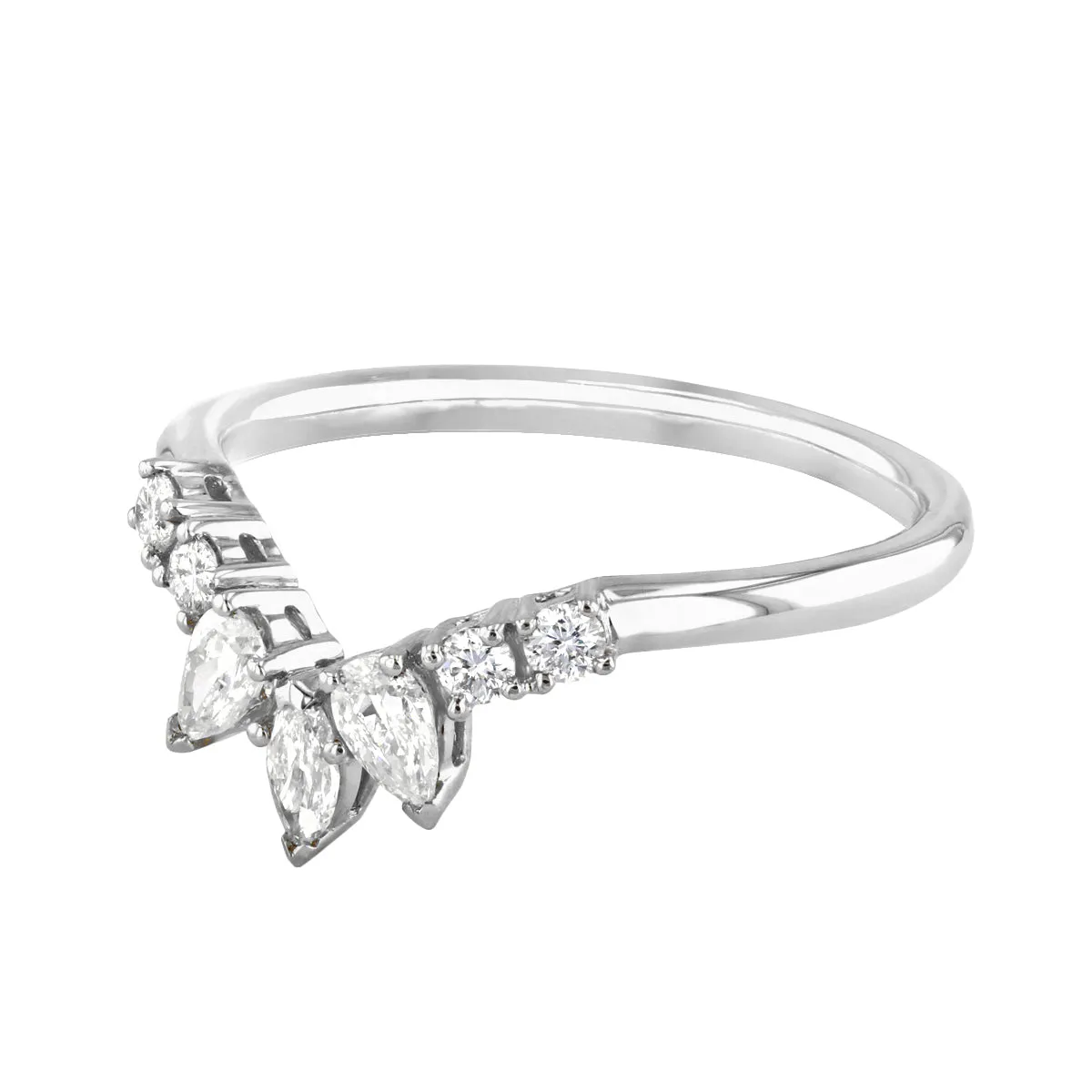 0.35ct Ailsa Pear and Round Cut Diamond Tiara Ring | Platinum