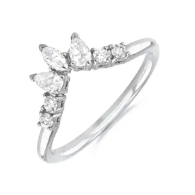 0.35ct Ailsa Pear and Round Cut Diamond Tiara Ring | Platinum