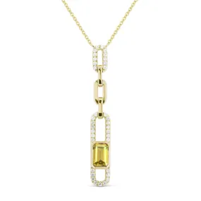 0.67Ct Citrine Necklace In 14K Yellow Gold