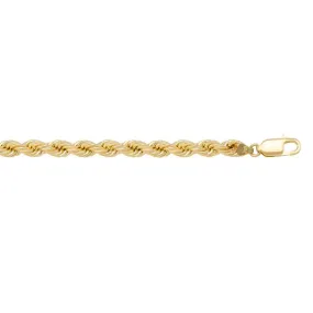 10K Yellow Gold 18" 4mm Hollow Rope Chain