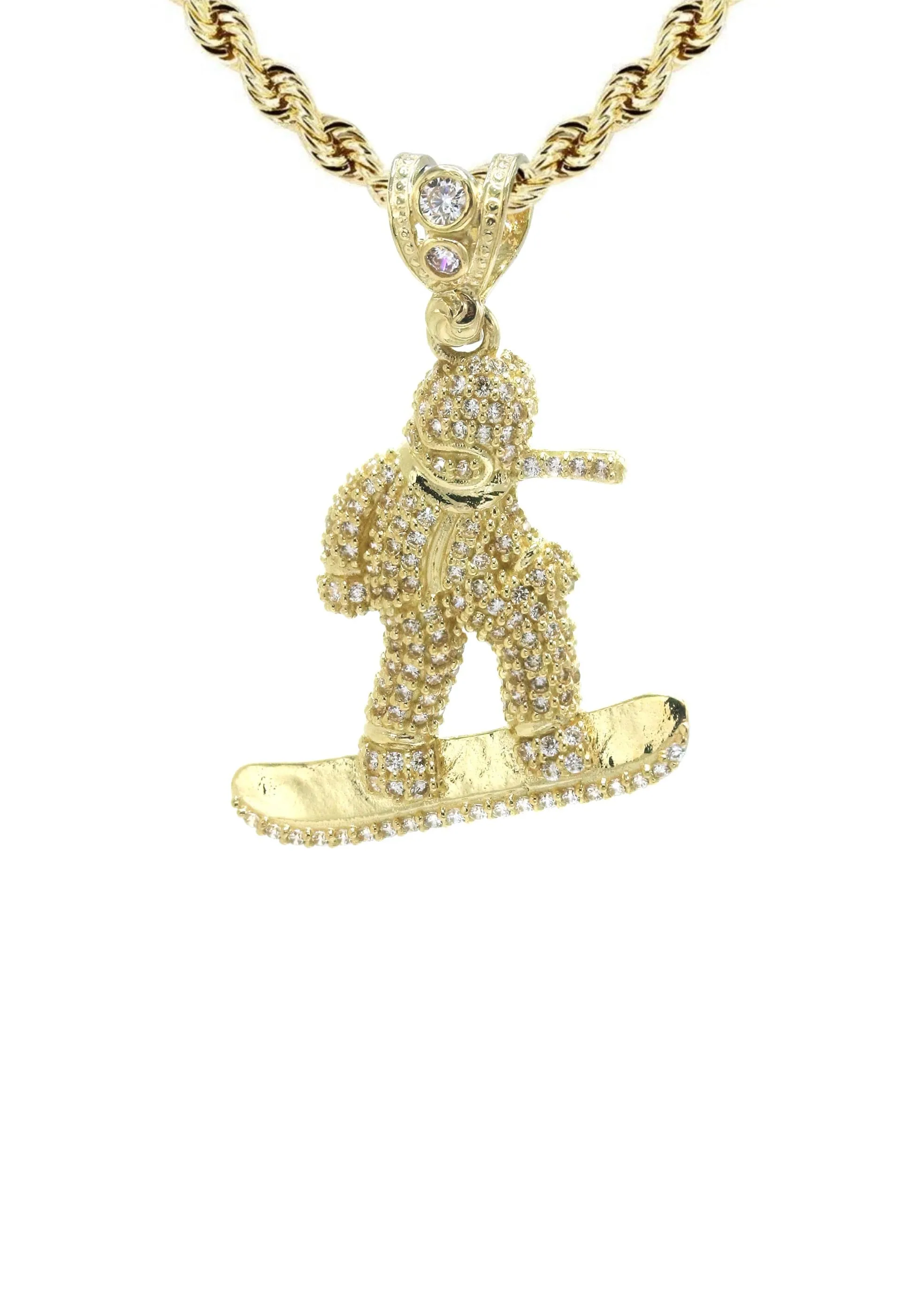 10K Yellow Gold Snowboarder Necklace | Appx. 15.9 Grams