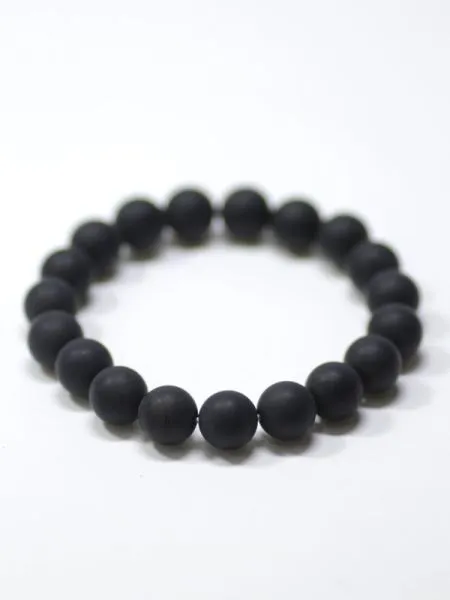 10mm Frosty Black Onyx Bracelet