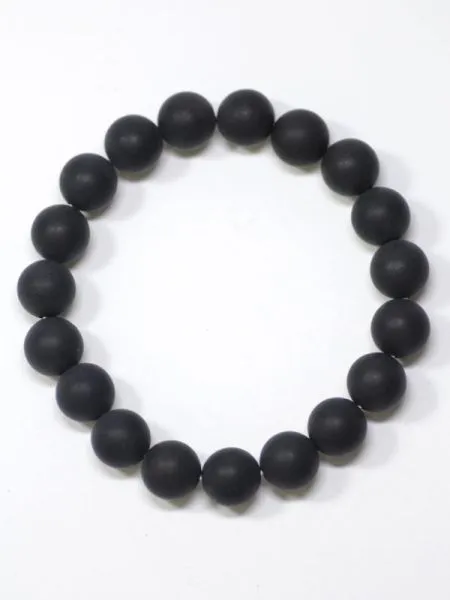 10mm Frosty Black Onyx Bracelet