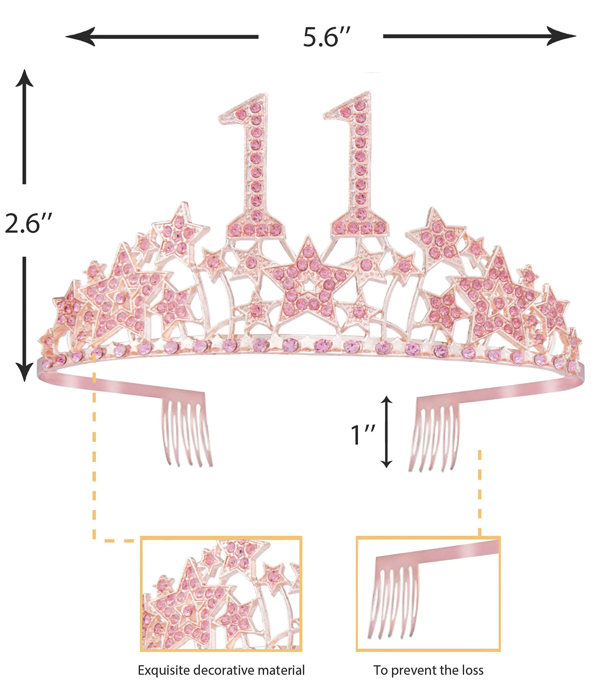 11th Birthday Gifts for Girls, 11th Birthday Tiara and Sash, 11th Birthday Decorations