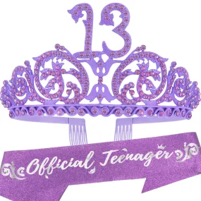 13th Birthday, 13th Birthday Gifts for Girls, 13th Birthday Tiara and Sash, 13th Birthday