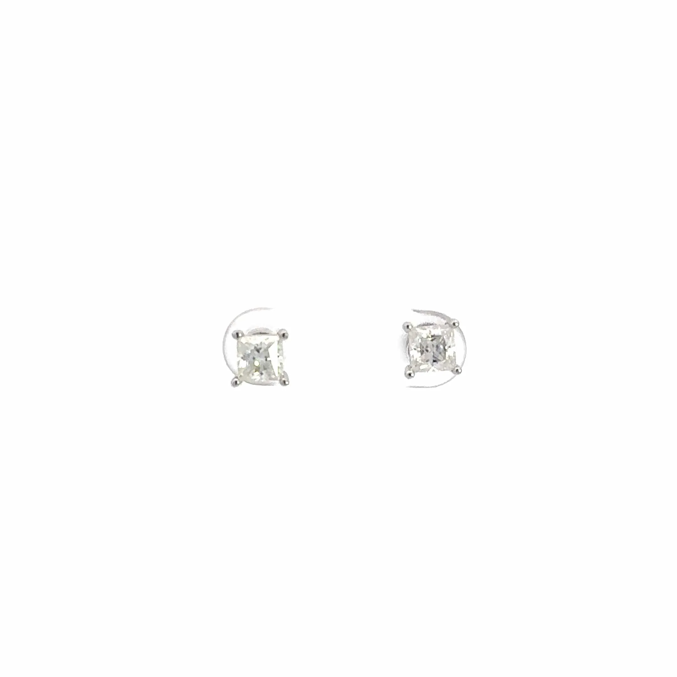 14k Classic White Gold Moissanite Earrings