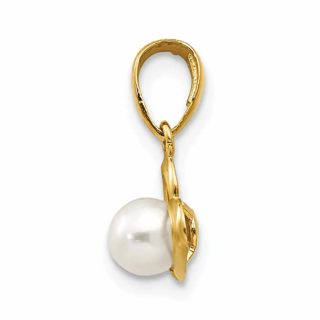 14k Freshwater Cultured Pearl Heart Pendant