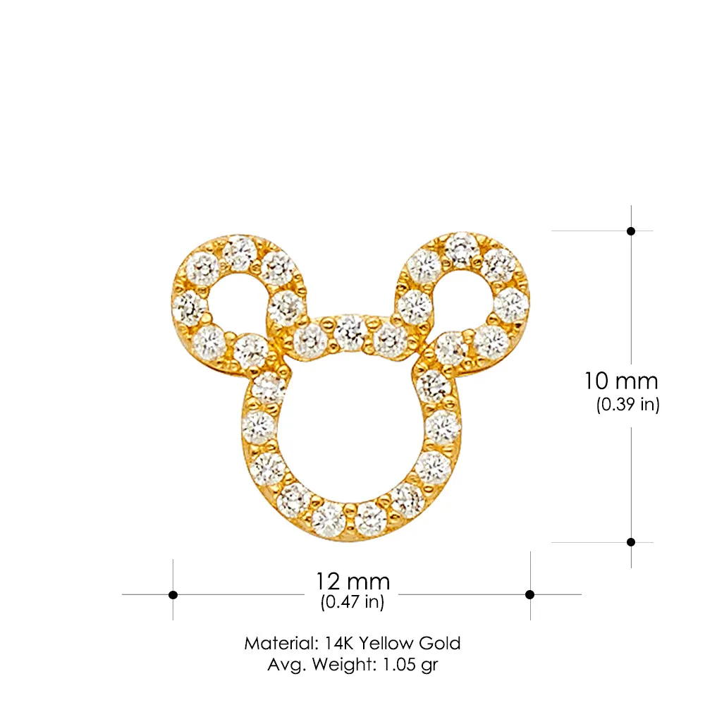 14K Gold CZ Charm Charm Pendant