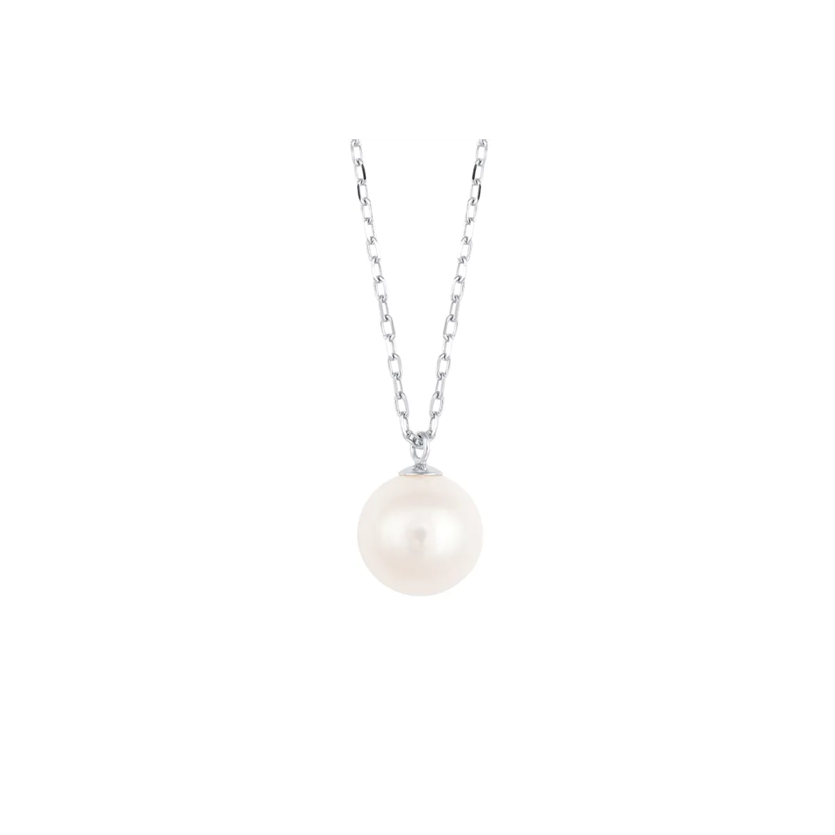 14K White Gold Single Cultured Freshwater Pearl Necklace