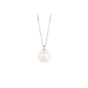 14K White Gold Single Cultured Freshwater Pearl Necklace