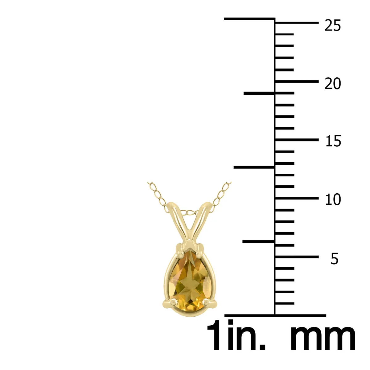 14K Yellow Gold 6X4Mm Pear Citrine Pendant