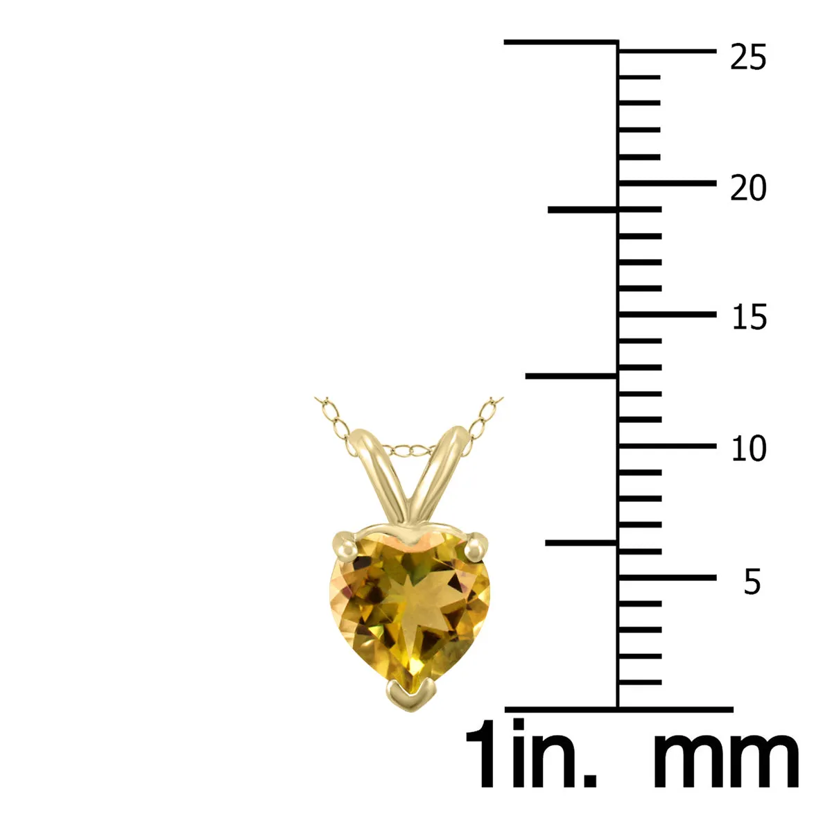 14K Yellow Gold 7Mm Heart Citrine Pendant