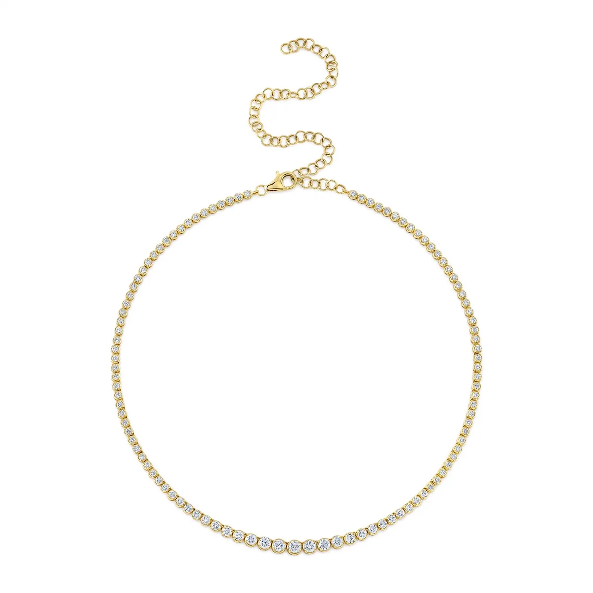 14K Yellow Gold Gradual Diamond Necklace