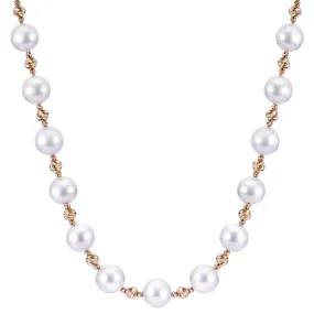 14KY Akoya Pearl Brilliance Bead Necklace w/ 7.5mm-8mm