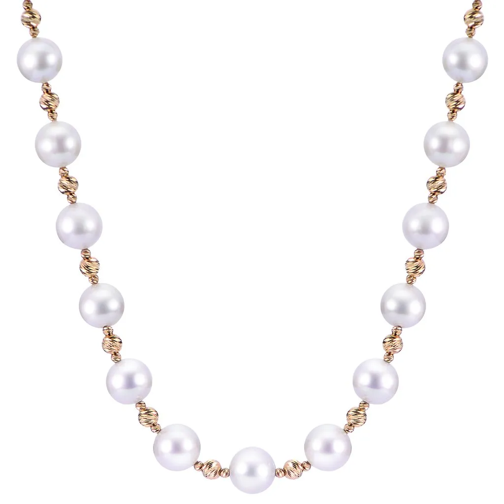 14KY Akoya Pearl Brilliance Bead Necklace w/ 7.5mm-8mm