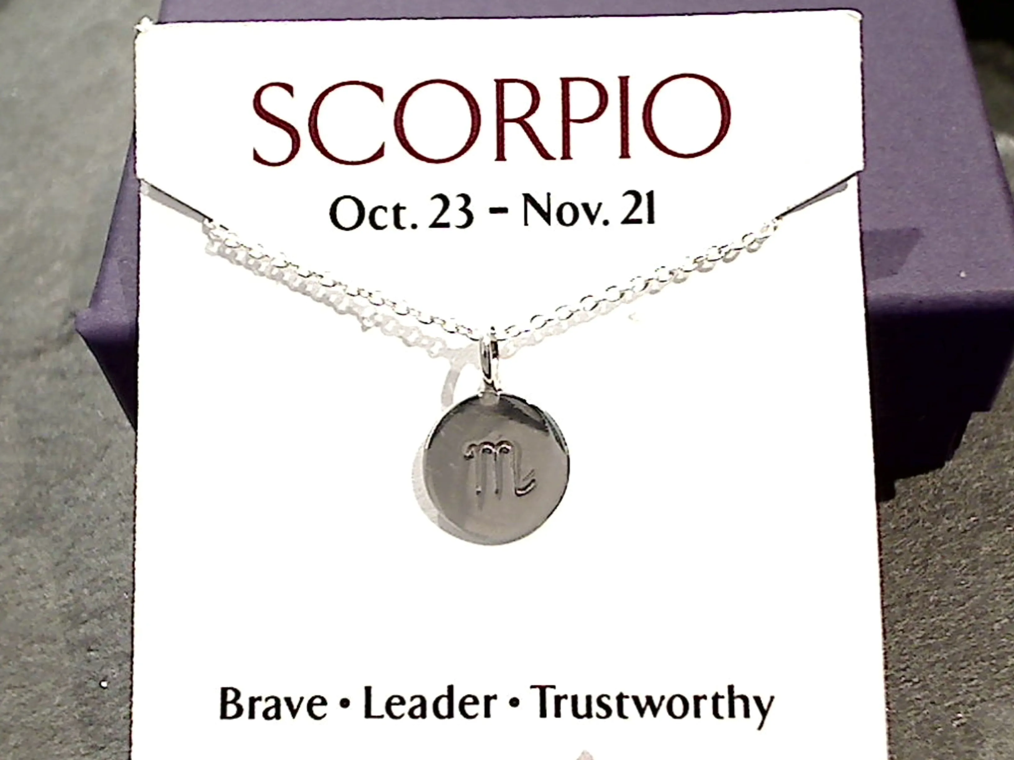 16" - 18" Sterling Silver Scorpio Zodiac Necklace