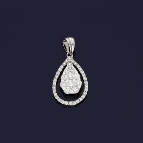 18ct White Gold Diamond Pear Shape Pendant