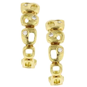 18K Gold Diamond Totem Earrings