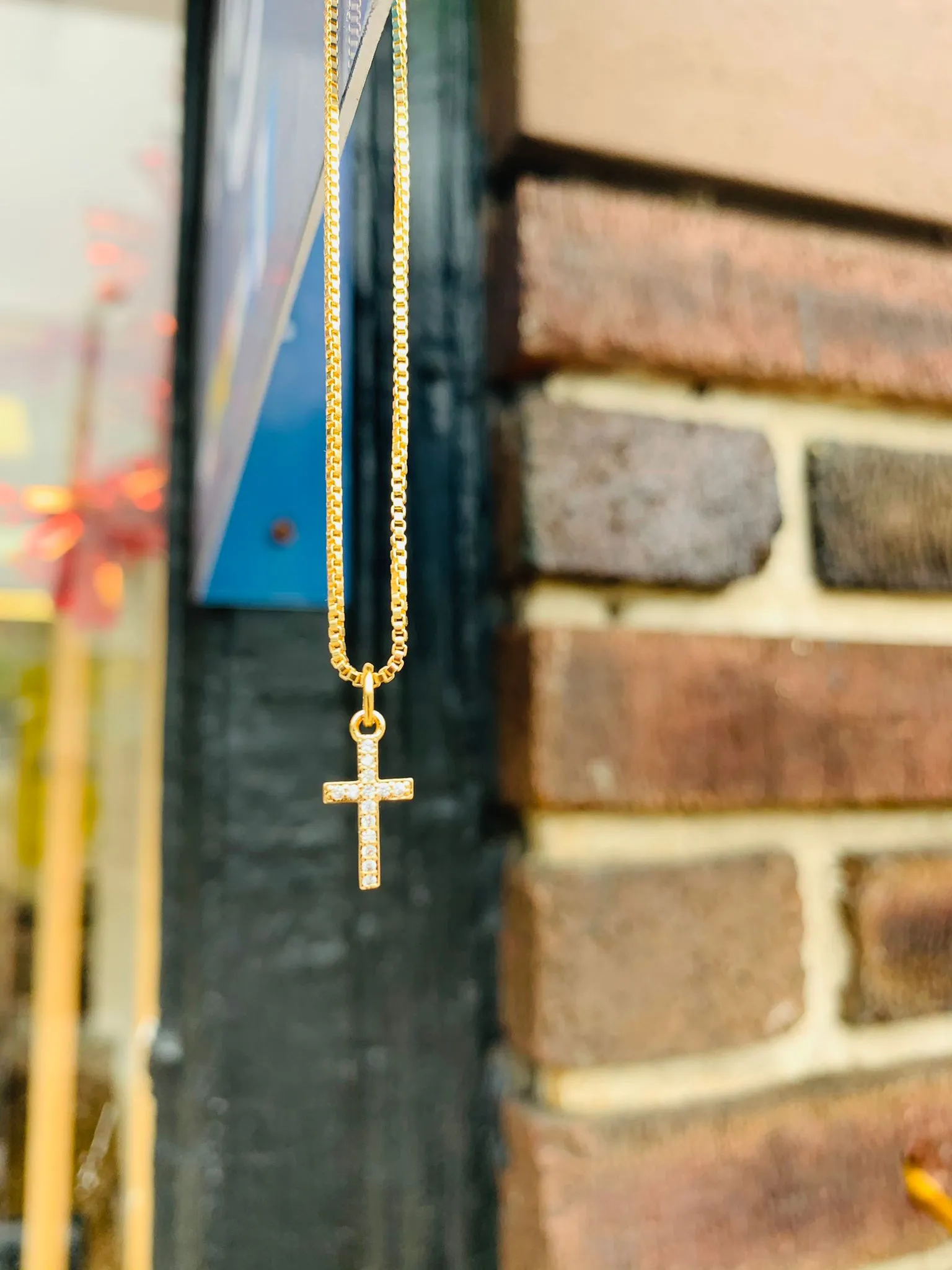 18K GOLD FILLED CROSS JESUS NECKLACE 18"