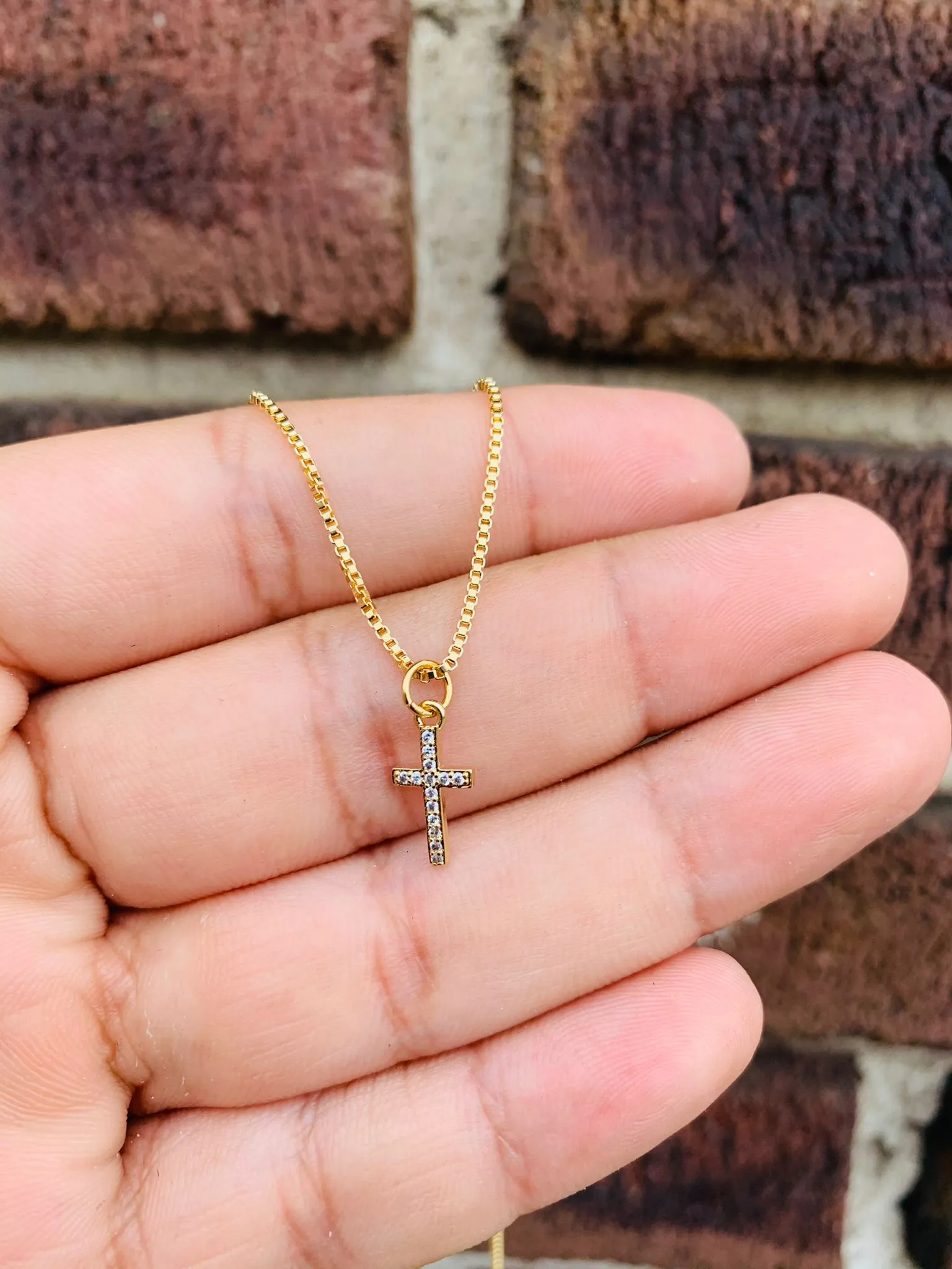 18K GOLD FILLED CROSS JESUS NECKLACE 18"