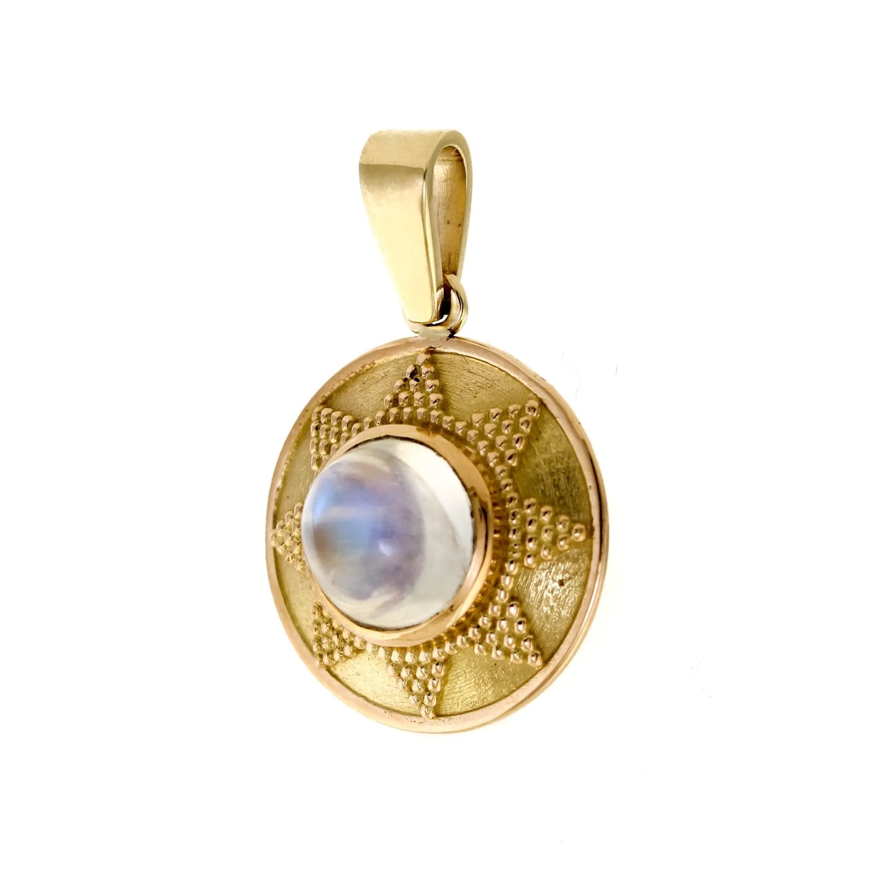 18K Gold Moonstone Pendant