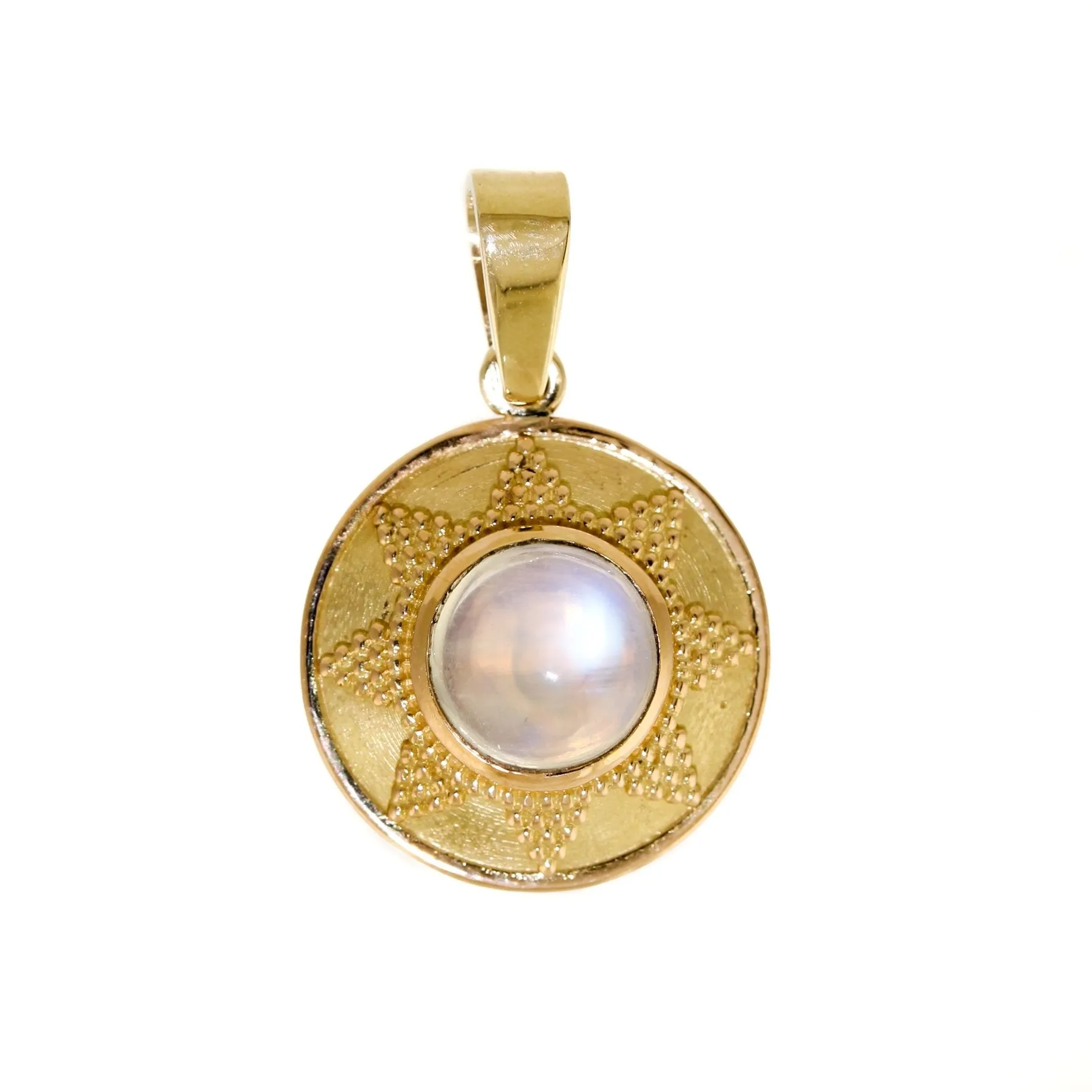 18K Gold Moonstone Pendant