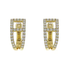 18K Yellow Gold Paris Earrings with Diamonds