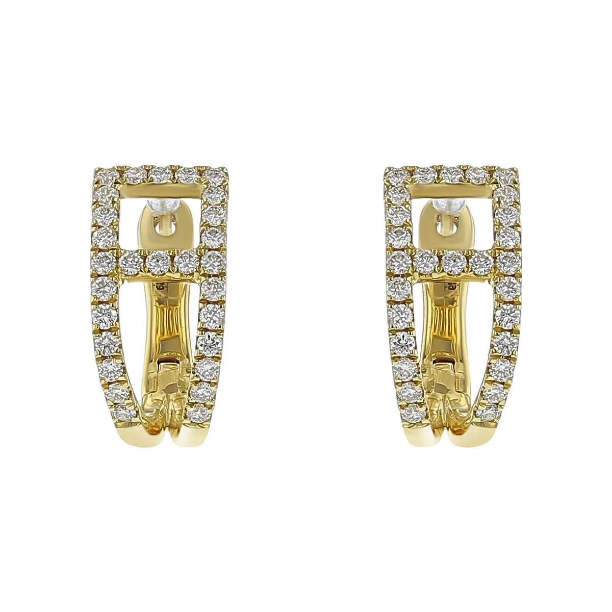 18K Yellow Gold Paris Earrings with Diamonds