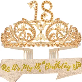 18th Birthday, 18th Birthday Gifts for Girls, 18th Birthday Tiara and Sash, 18th Birthday