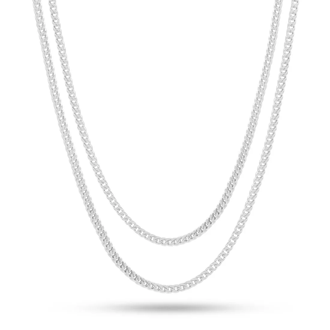 2.5mm White Gold Stainless Steel  Franco Choker Set