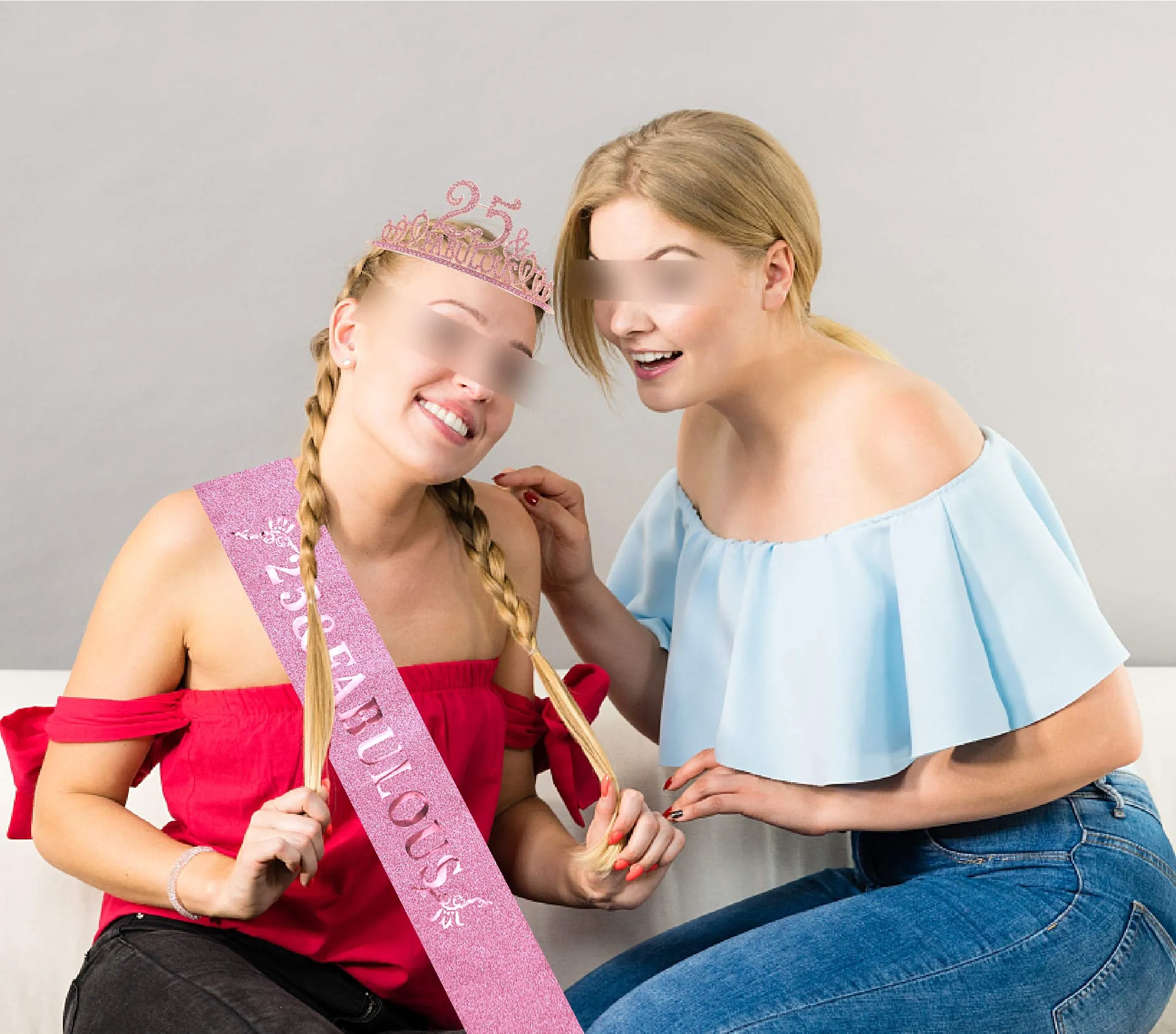 25th Birthday Gifts for Women, 25th Birthday Crown and Sash for Women, 25th Birthday