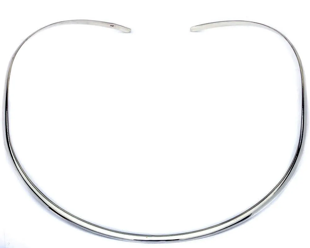 2MM Collar Choker, 0.925 Sterling Silver, with or without clasp