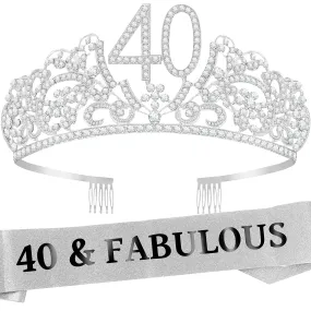 40th Birthday, 40th Birthday Gifts Women, 40th Birthday Tiara, 40th Birthday Sash, 40th