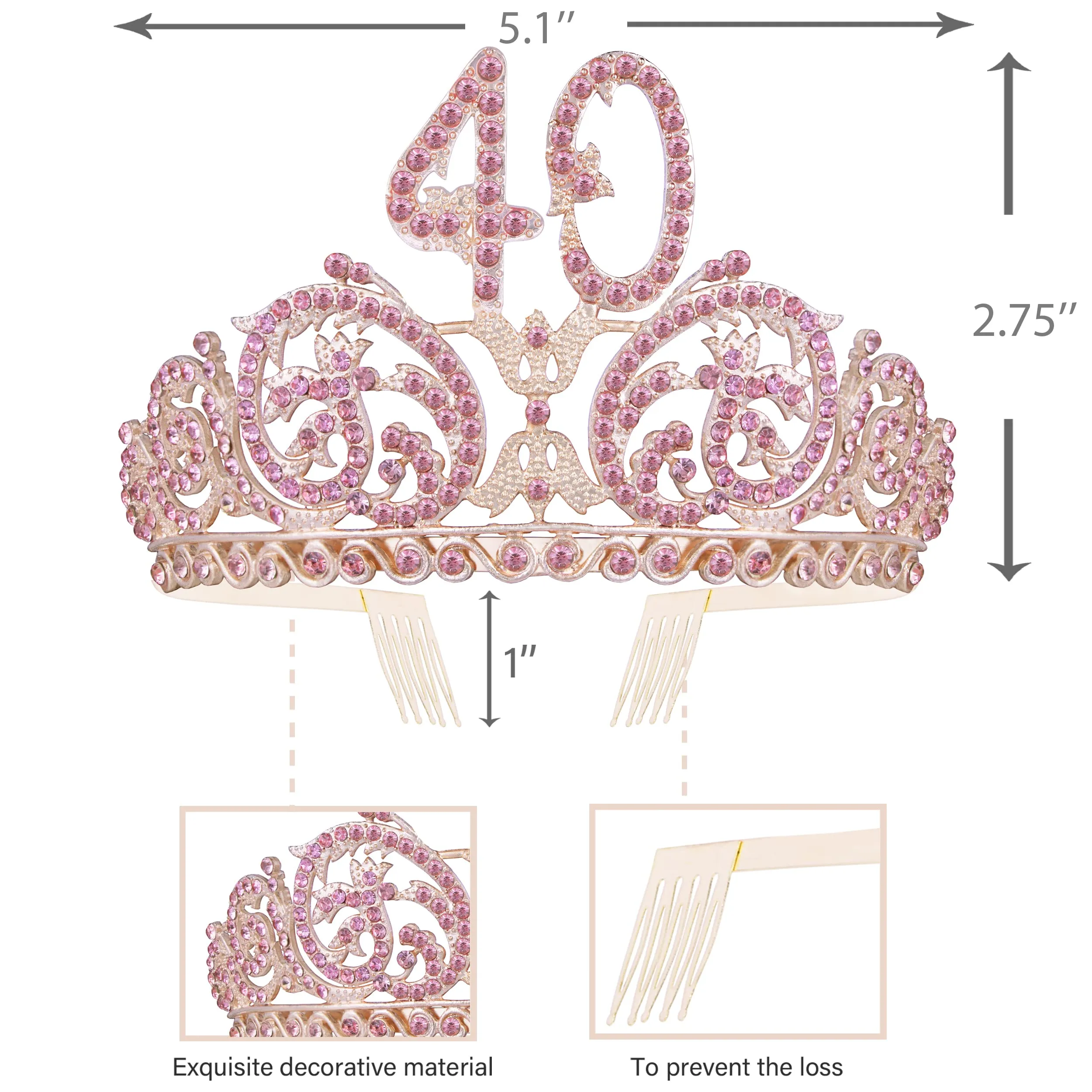 40th Birthday, 40th Birthday Tiara and Sash, 40th Birthday Decorations for Women, 40th