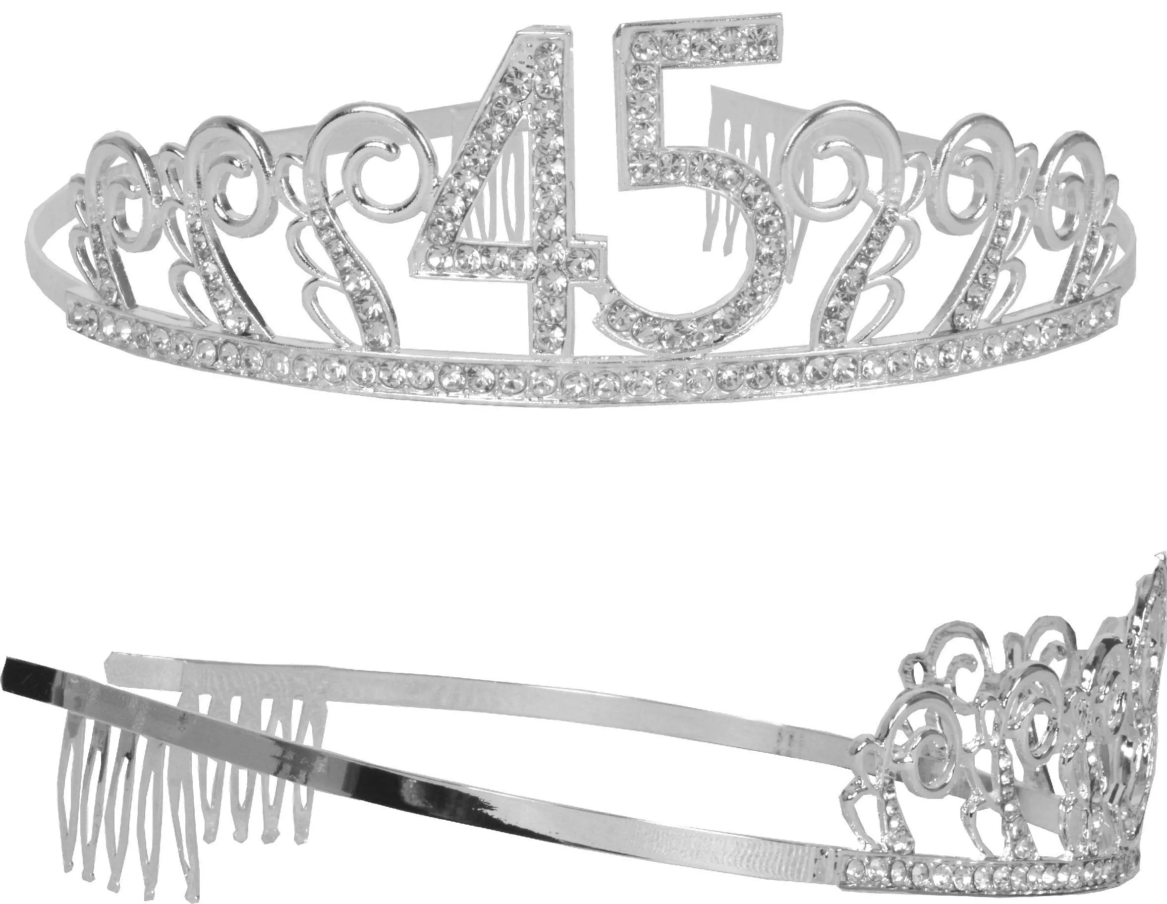 45th Birthday Gifts for Women, 45th Birthday Tiara and Sash, Happy 45th Birthday Party