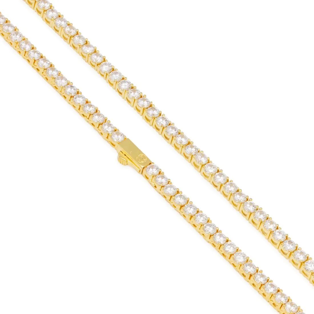 4mm 14K Gold Tennis Choker Set