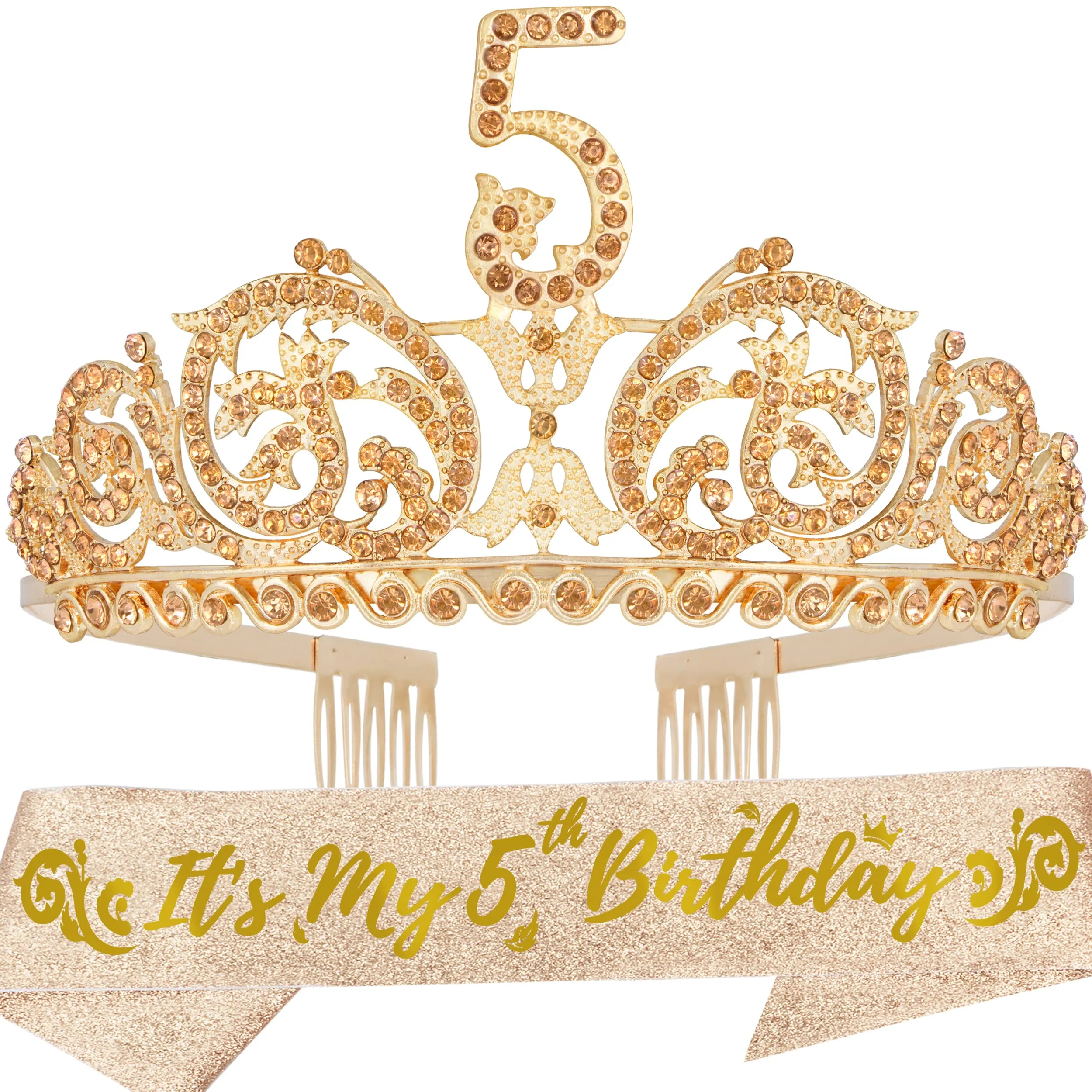 5th Birthday, 5th Birthday Gifts for Girls, 5th Birthday Tiara and Sash, 5th Birthday