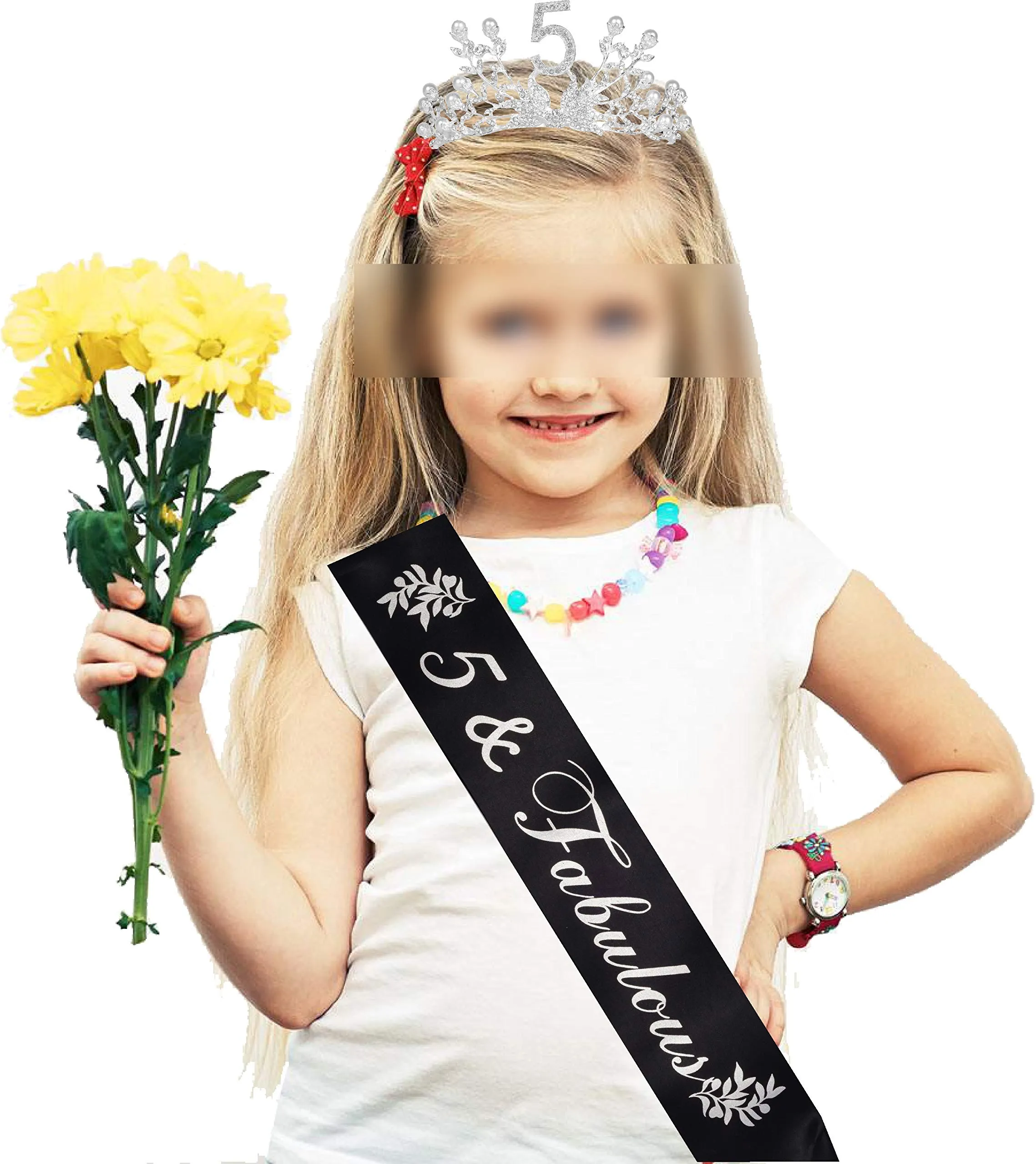 5th Birthday Gifts for Girls, 5th Birthday Tiara and Sash, Its My 5th Birthday Sash