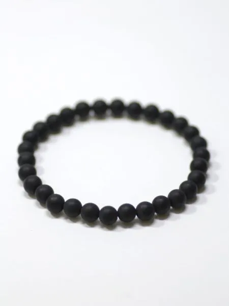 6mm Frosty Black Onyx Eye Bracelet