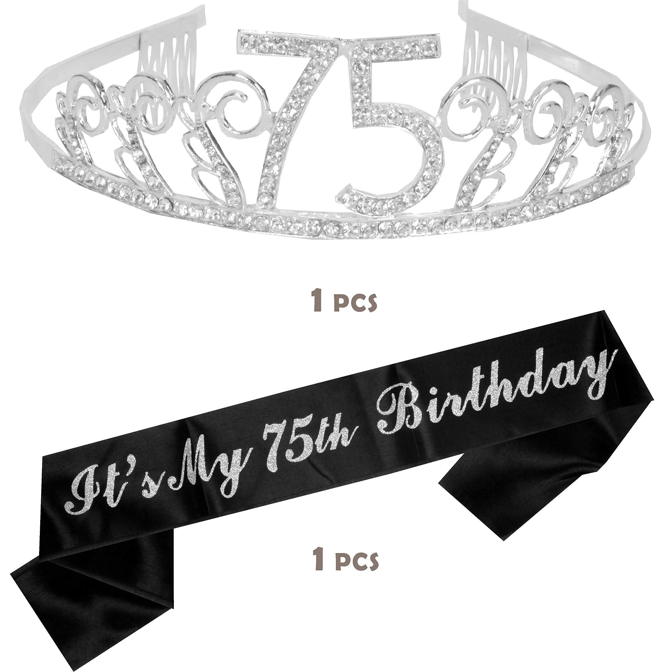 75th Birthday, 75th Birthday Gift, 75th Birthday Tiara, 75th Birthday Tiara and Sash,75