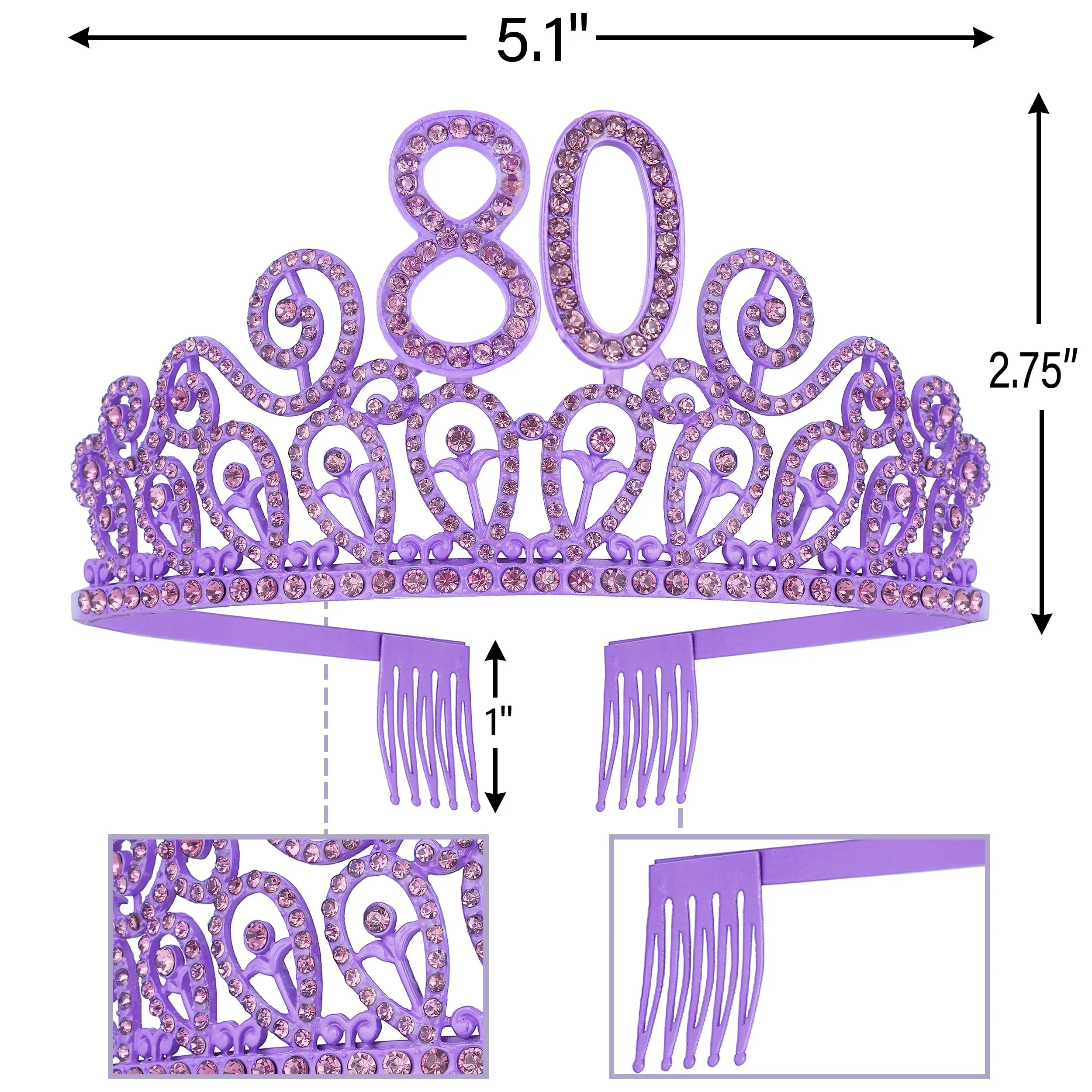 80th Birthday Sash And Tiara For Women - Fabulous Glitter Sash   Ripples