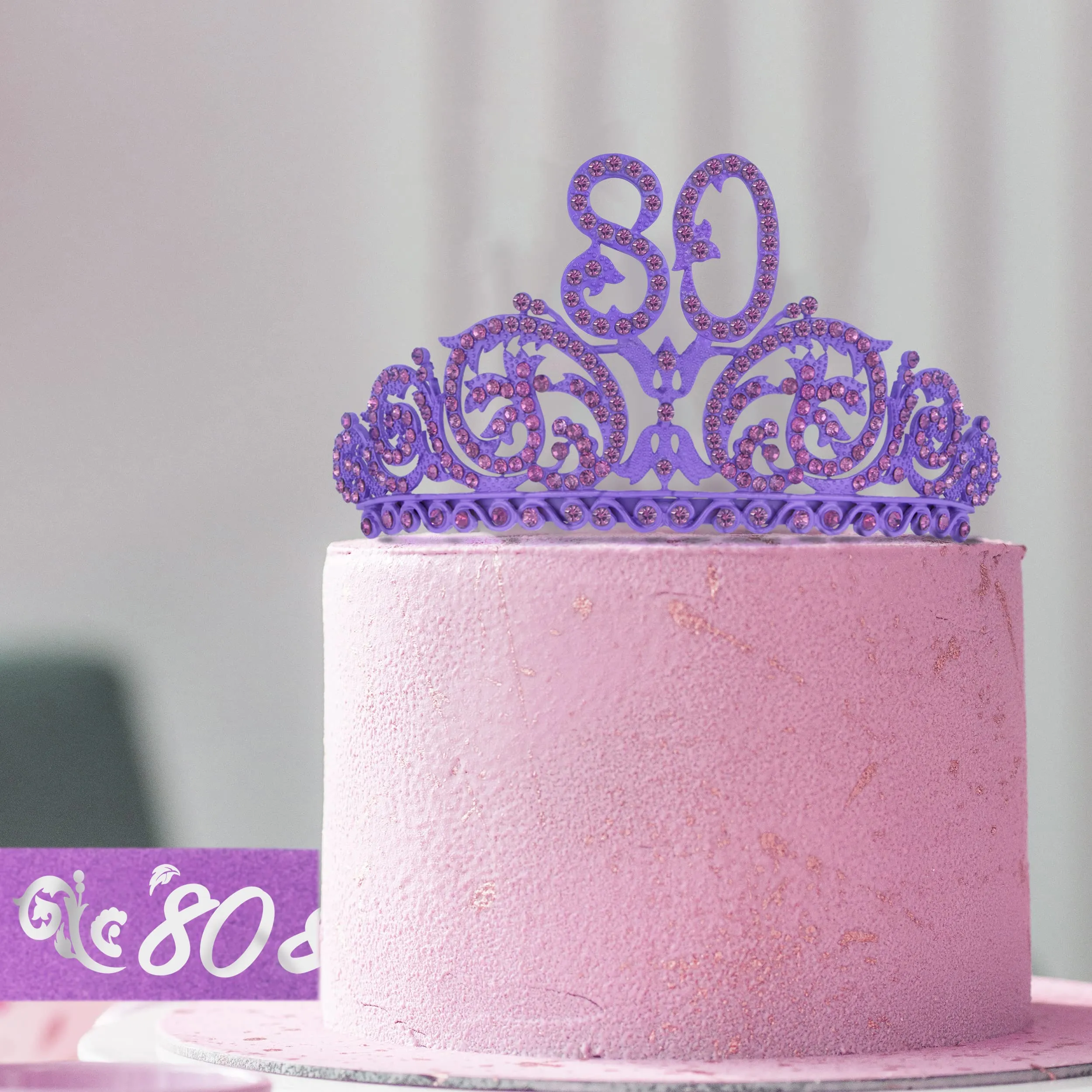 80th Birthday Tiara and Sash,80th Birthday Decorations for Women, 80th Birthday Party