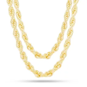 8mm 14K Gold Rope Choker Set