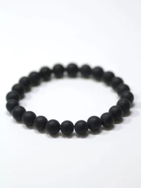 8mm Frosty Black Onyx Bracelet